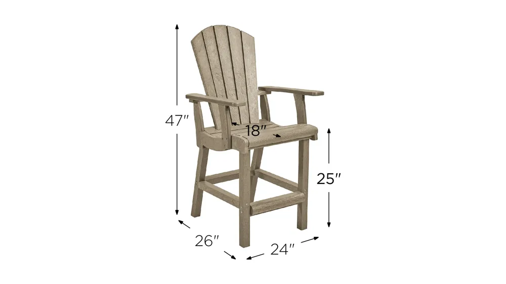 Generation Recycled Outdoor Counter Height Arm Chair Dimensions
