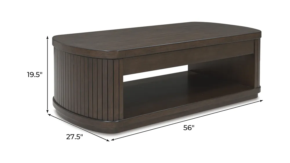 Korestone Lift-Top Coffee Table Dimensions