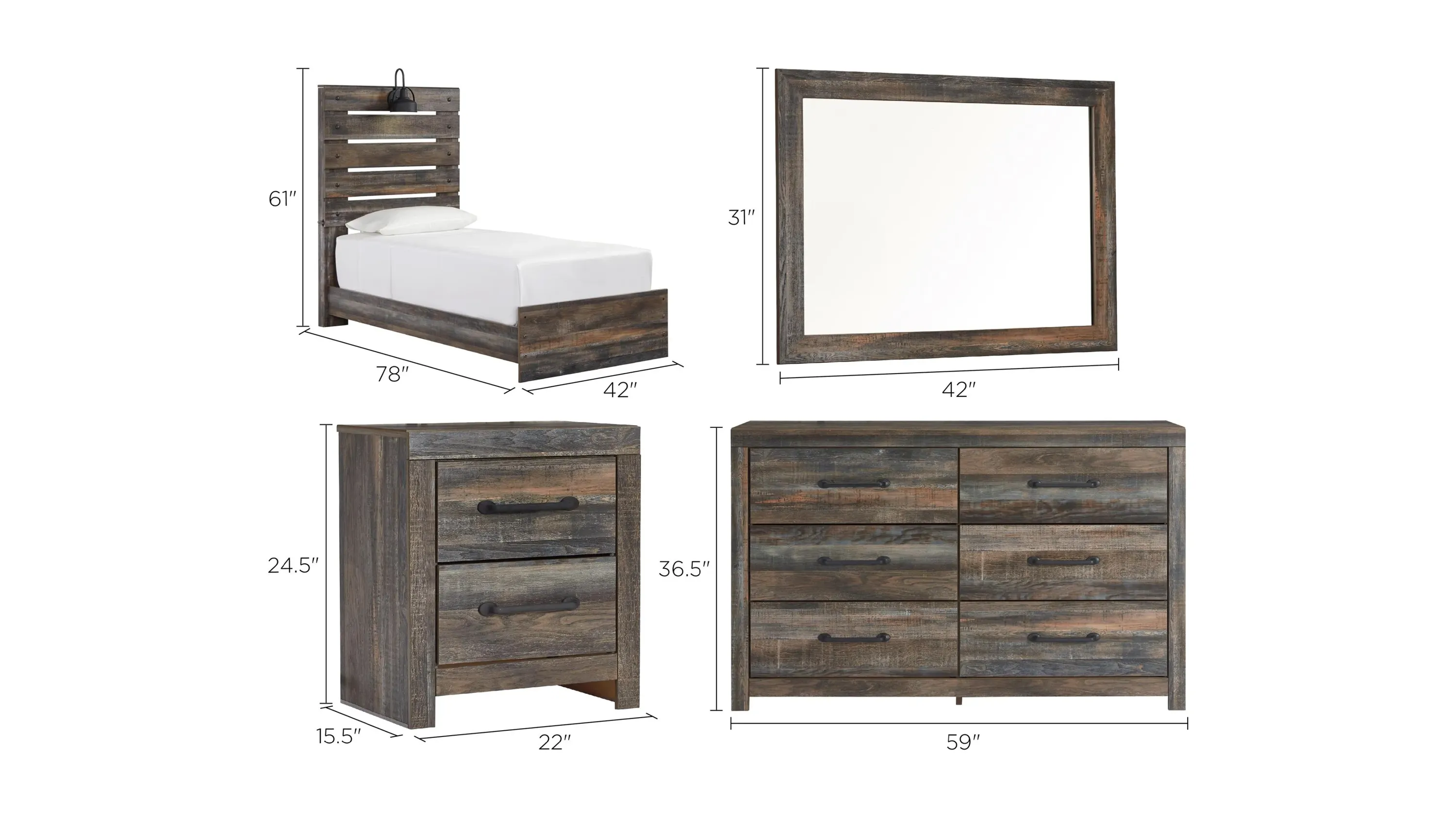 Luna Twin 4-pc. Panel Bedroom Set | Raymour & Flanigan