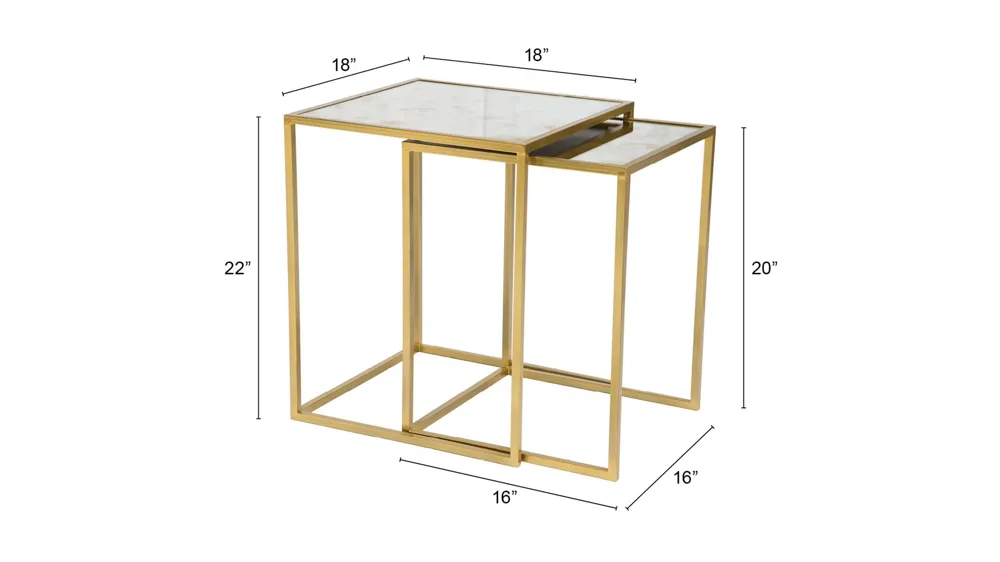 Calais Nesting Tables Dimensions