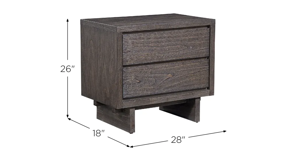Serriene Nightstand w/ USB Dimensions