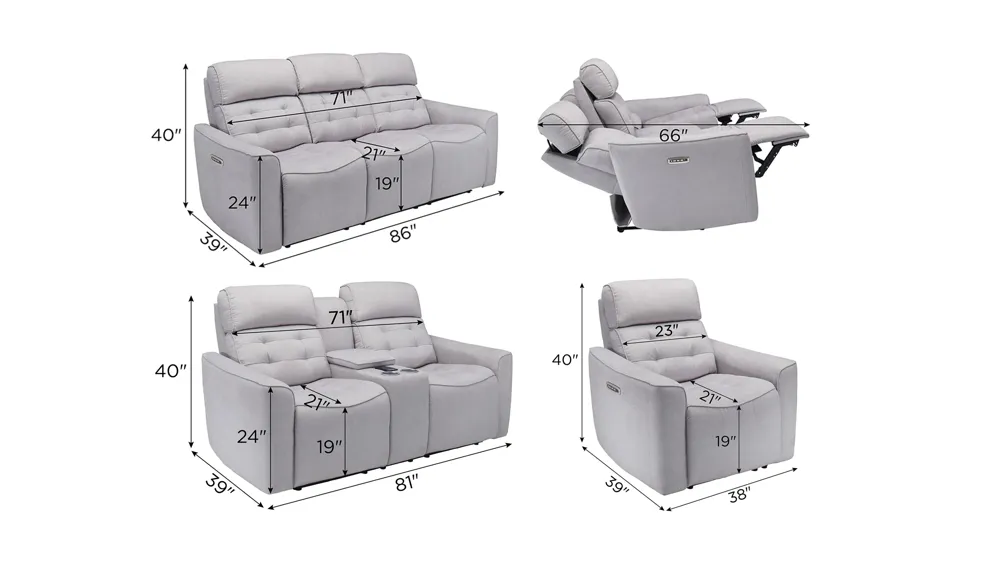 Hanlin Living Room Set Dimensions