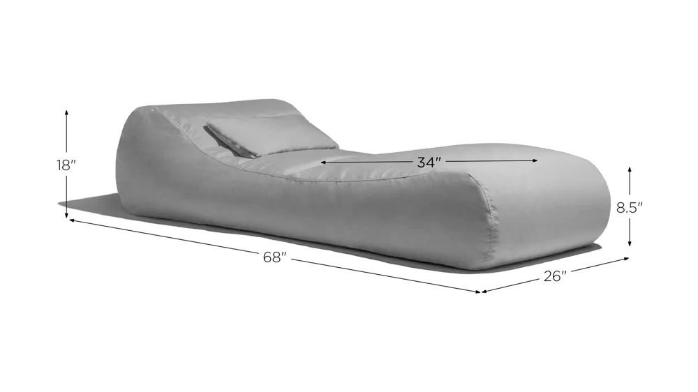 Lunsford Outdoor Bean Bag Sun Lounger with Cover Dimensions