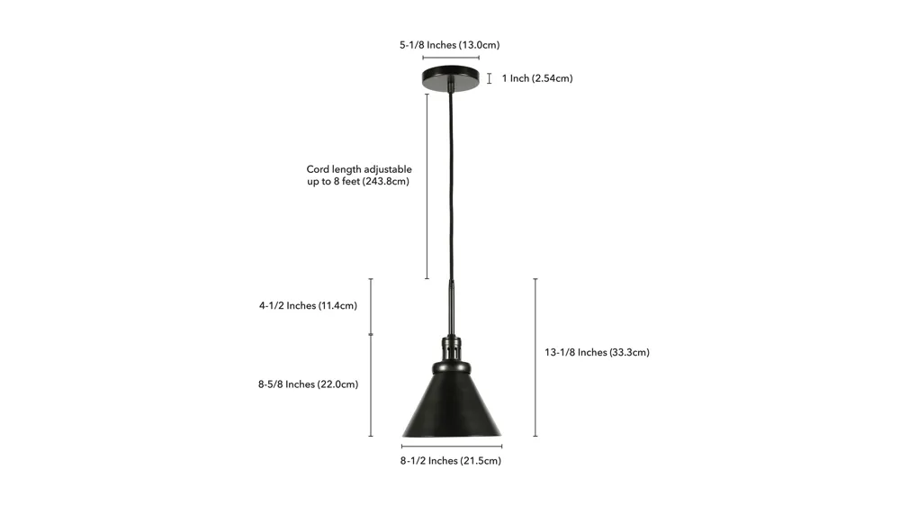 Marcio Metal Pendant Dimensions