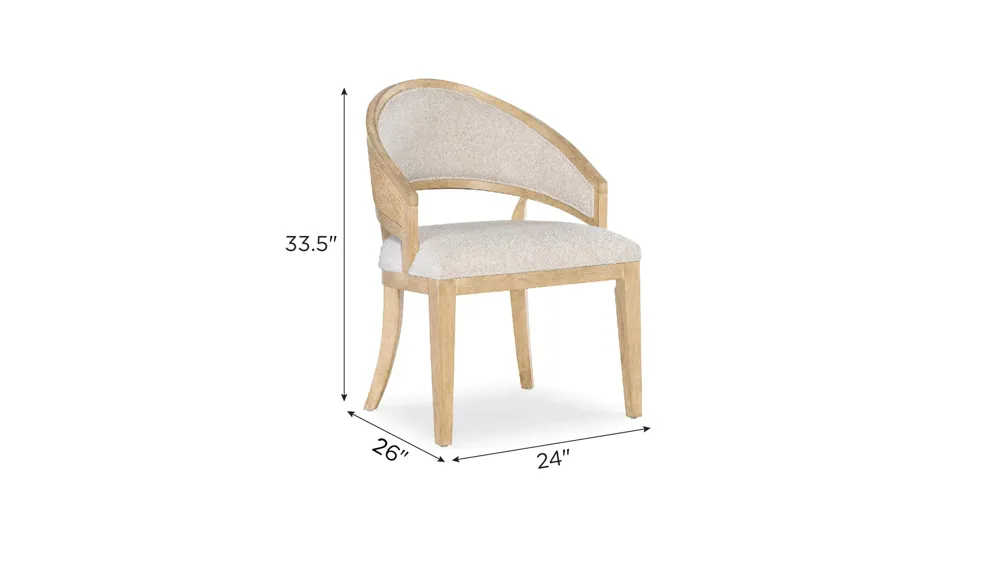 Retreat Cane Barrel Back Chair Dimensions