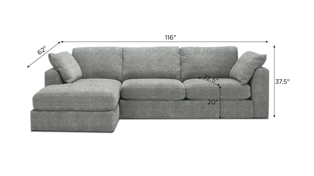 Nappily 2-pc. Sectional Dimensions