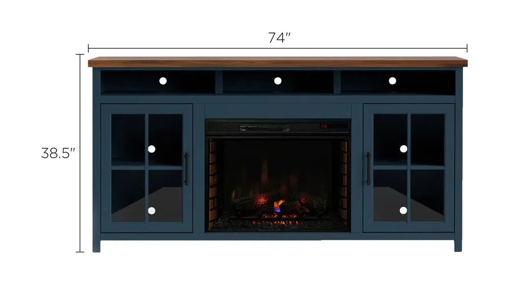Foxgrove 74" Fireplace TV Console Dimensions