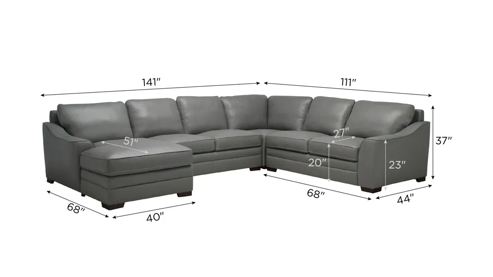 Dorian 4-pc. Sectional Dimensions