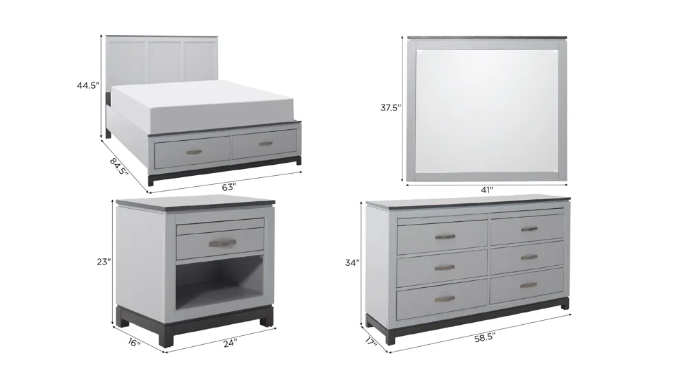 Fairfax 4-pc. Bedroom Set Dimensions