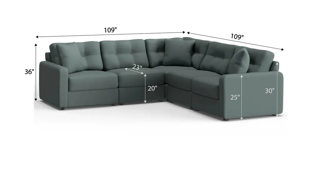 ModularOne 5-pc. Sectional Dimensions