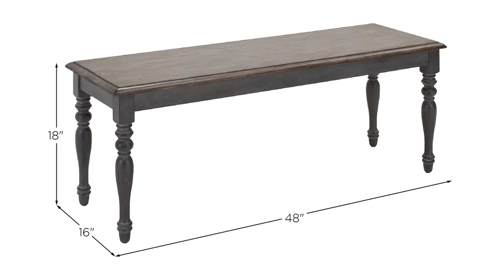Charleston Dining Bench Dimensions