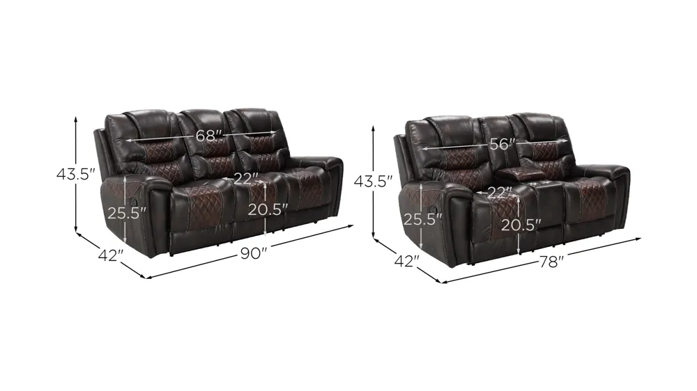 Corrigan Living Room Set Dimensions