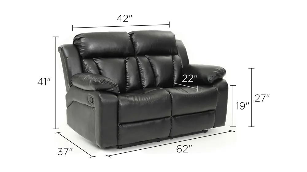 Daria Reclining Loveseat Dimensions