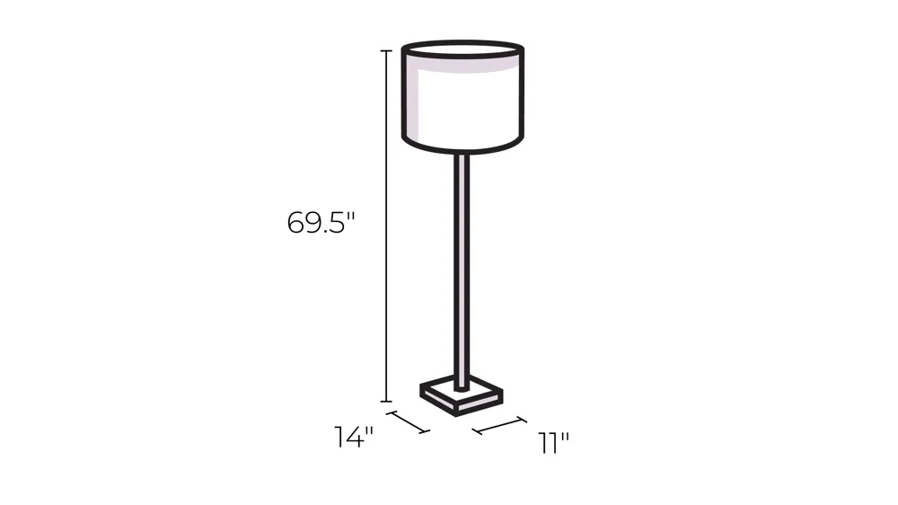 Joey Brass Floor Lamp Dimensions