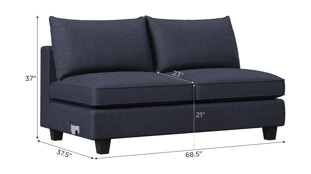 Daine Armless Loveseat w/ Full Sleeper | Raymour & Flanigan