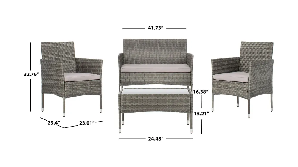 Watkins 4-pc. Patio Set Dimensions