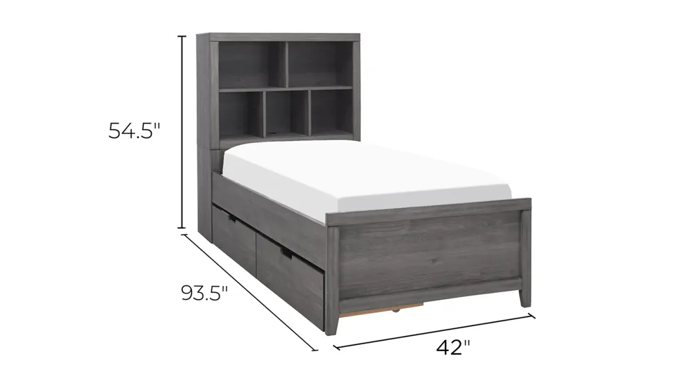 Piper Bed w/ Storage Drawers Dimensions