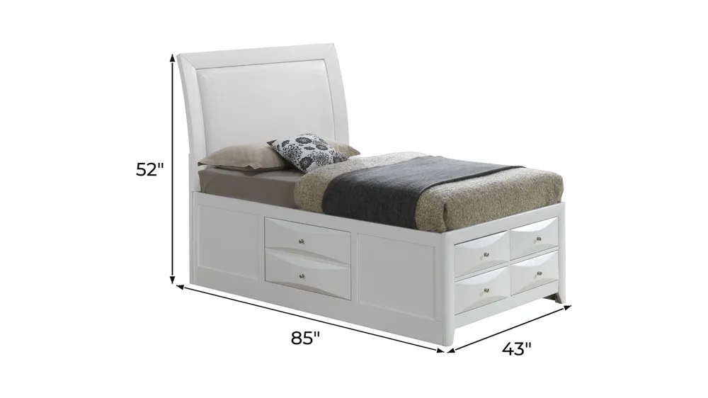 Marilla Upholstered Captain's Bed Dimensions