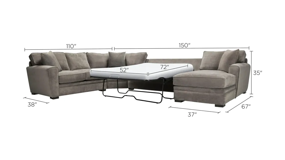 Artemis II 4-pc. Sectional w/ Full Sleeper Dimensions