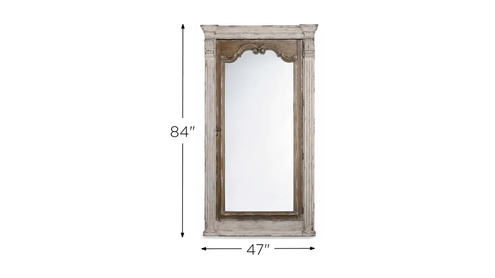 Chatelet Floor Mirror w/Jewelry Armoire Storage Dimensions