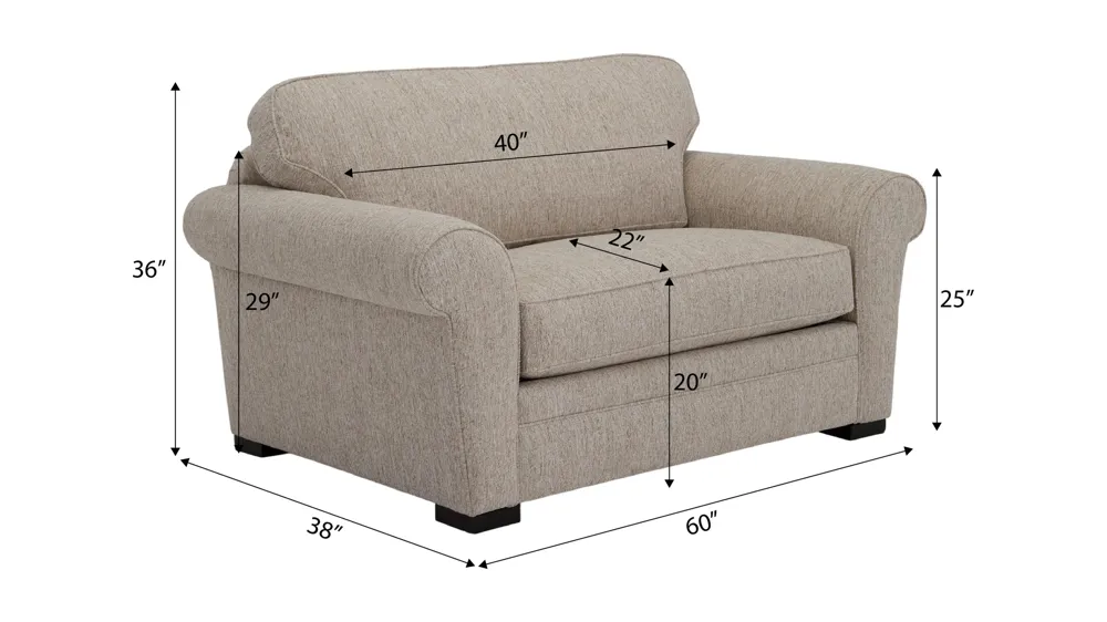 Artemis III Chair and -a-Half Dimensions