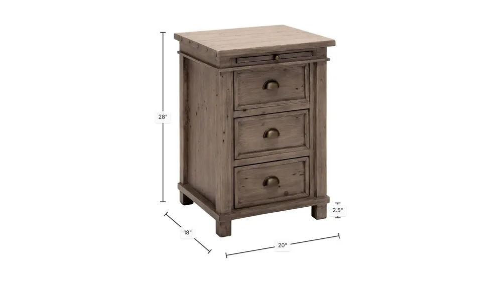 Settler Nightstand - Sundried Dimensions