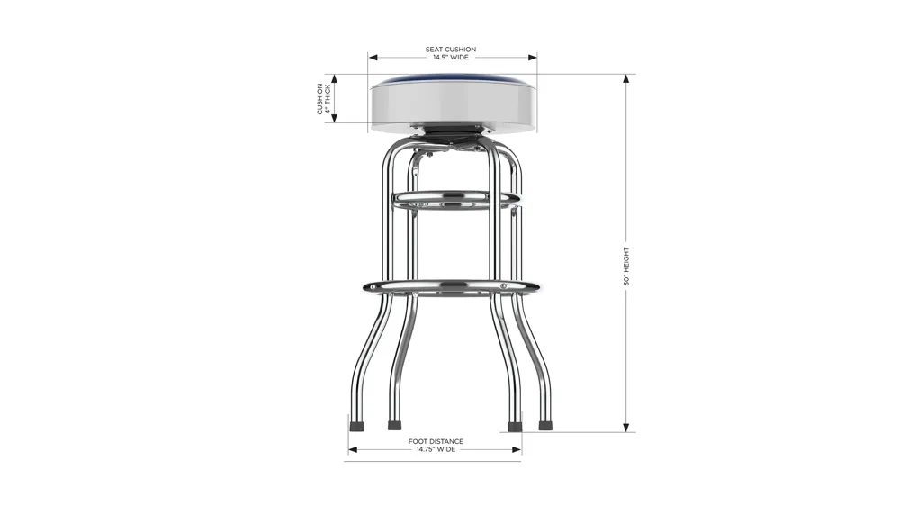 MLB Backless Swivel Bar Stool Dimensions