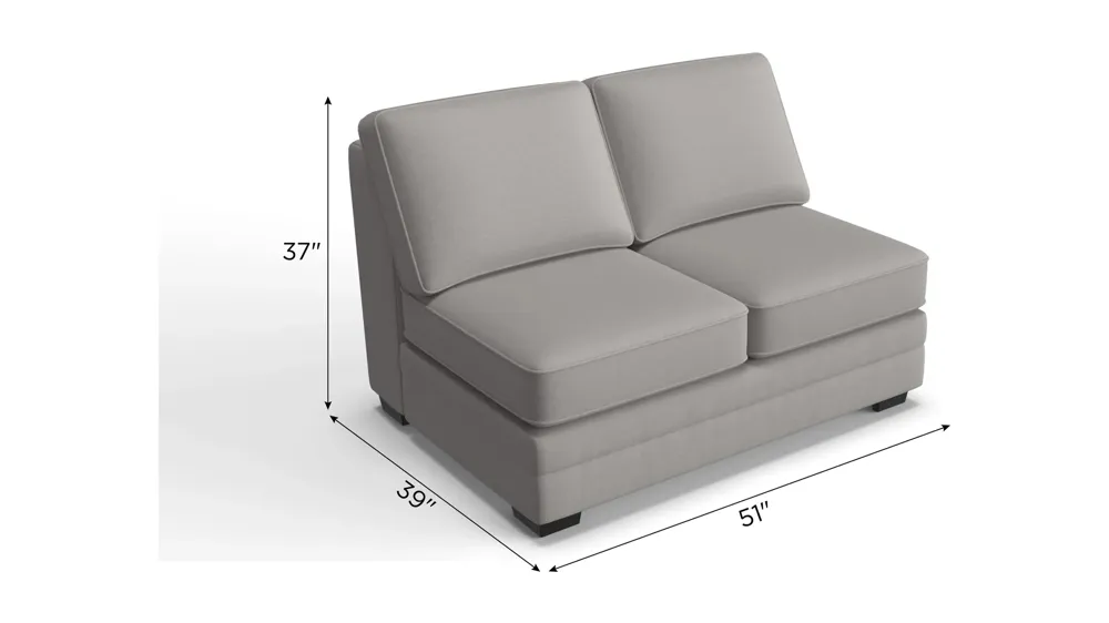 Caid Chenille Armless Loveseat Dimensions