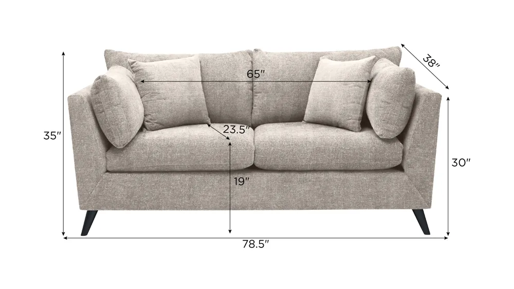 Caruso Loveseat Dimensions
