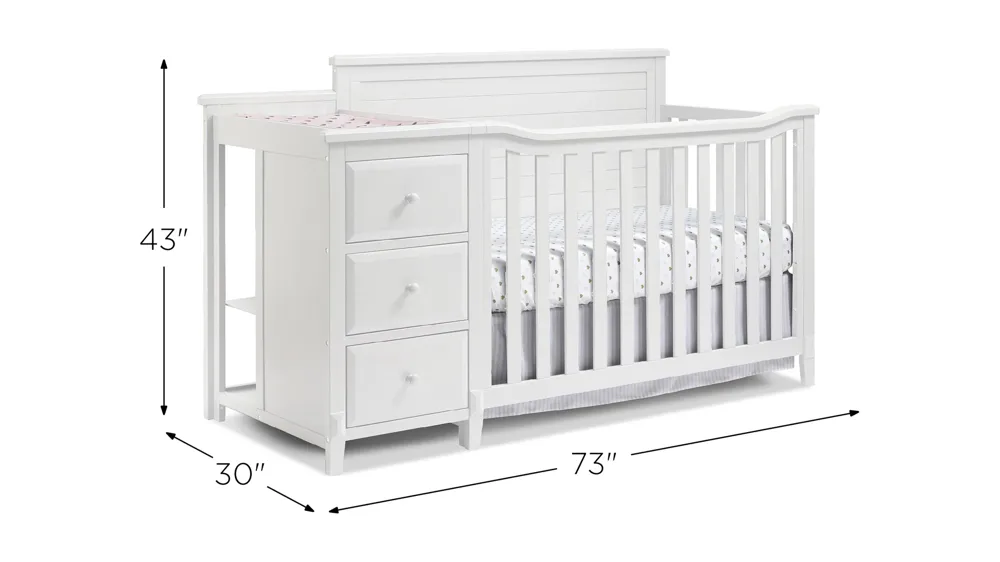 Berkley Panel Crib with Conversion Kit & Changer Dimensions