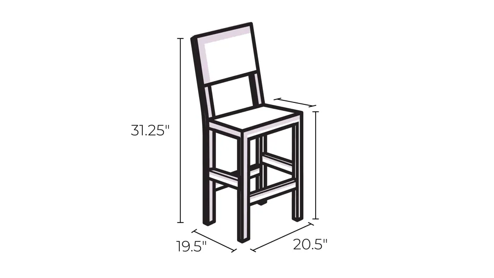 Canary Counter-Height Stool - Set of 2 Dimensions