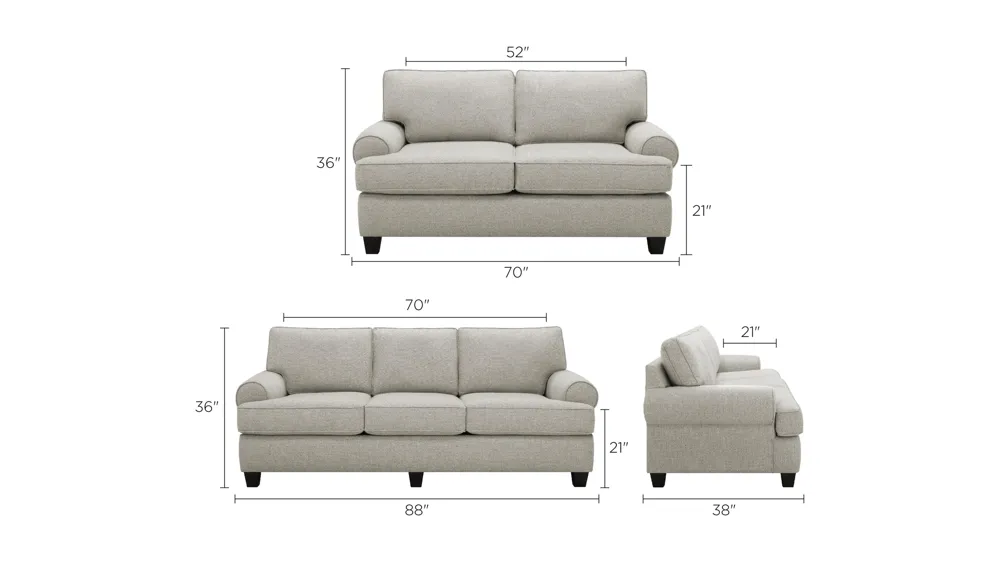 Shiloh Living Room Set Dimensions