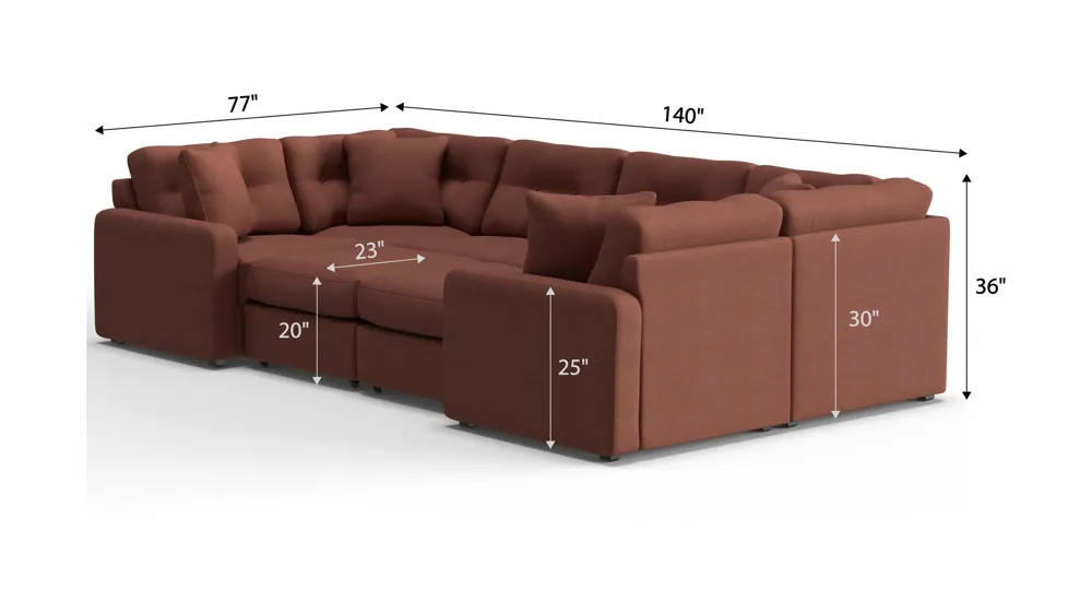 ModularOne 8-pc. Sectional Dimensions