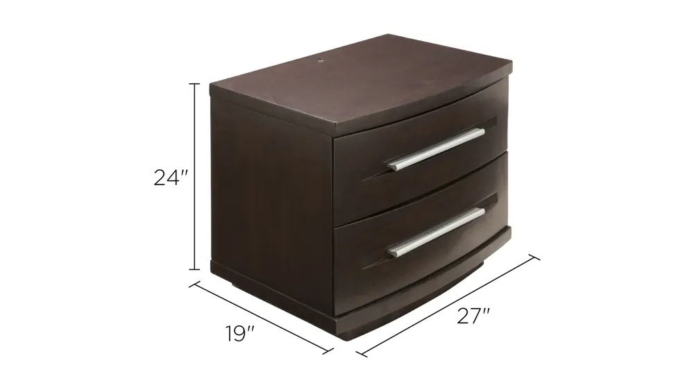Wall Street Nightstand w/ Lighting Dimensions