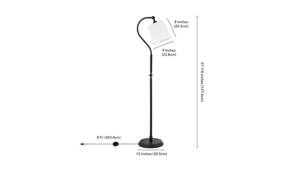 Rosalinda Arc Floor Lamp Dimensions