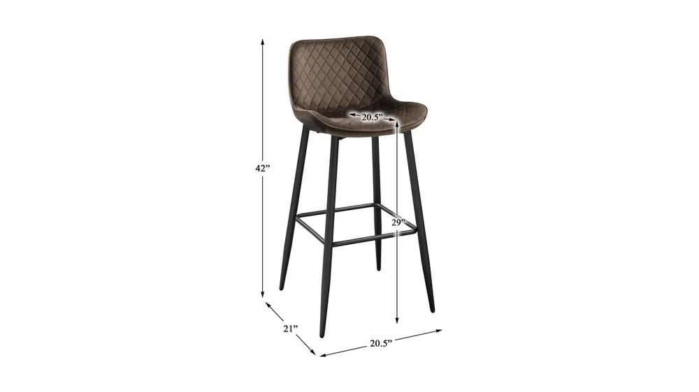 Emmeline Pub Height Chair- Set of 2 Dimensions