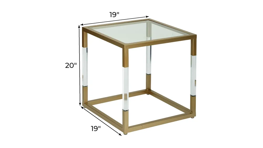 Ivy Collection Square Accent Table Dimensions