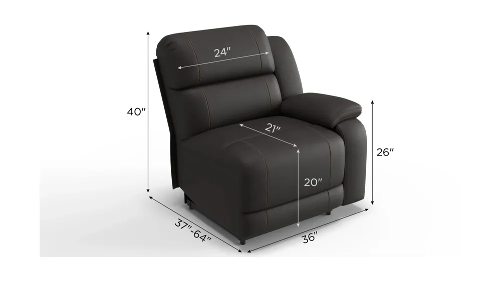 Kerridon  Right Arm Facing Recliner Dimensions