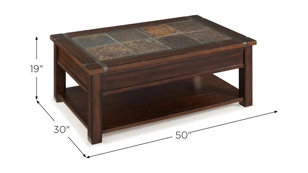 Monarch Roanoke Lift Top Cocktail Table Dimensions