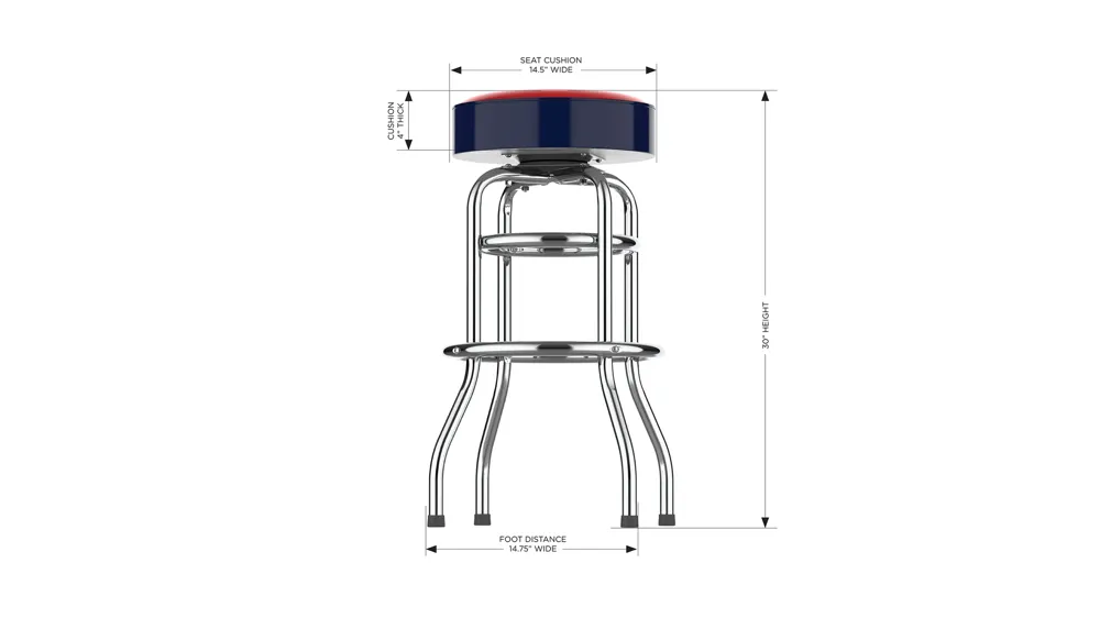MLB Backless Swivel Bar Stool Dimensions