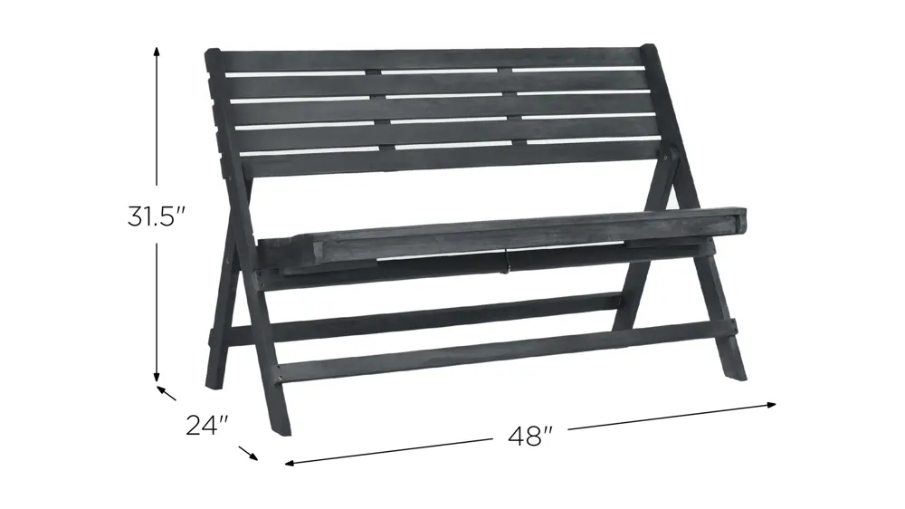 Wales Outdoor Folding Bench Dimensions