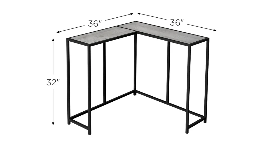 Sanza L-Shaped Console Table Dimensions