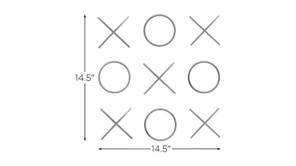 XOXO Chrome Stainless Steel Wall Decor Dimensions