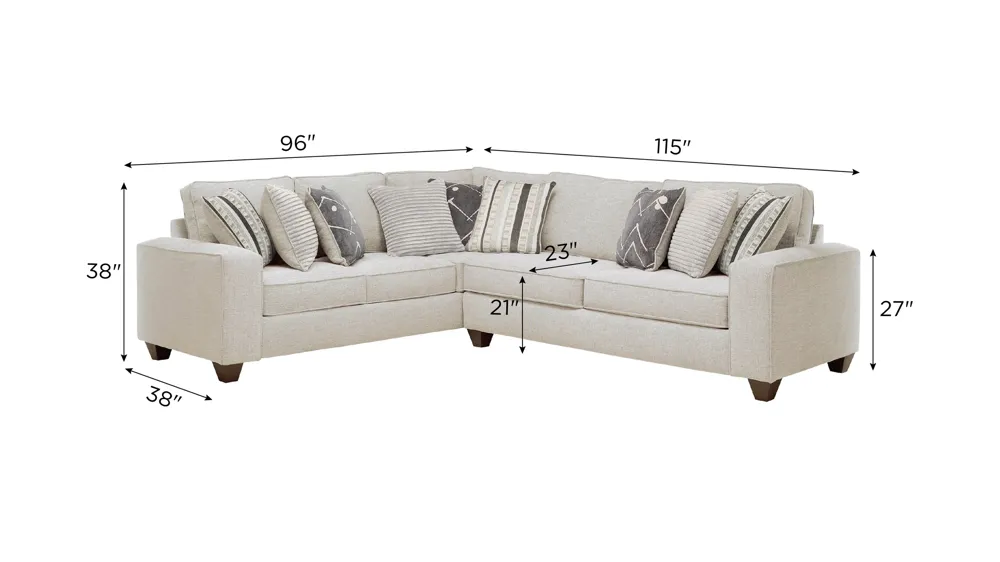 Alston 2-pc. Sectional Dimensions