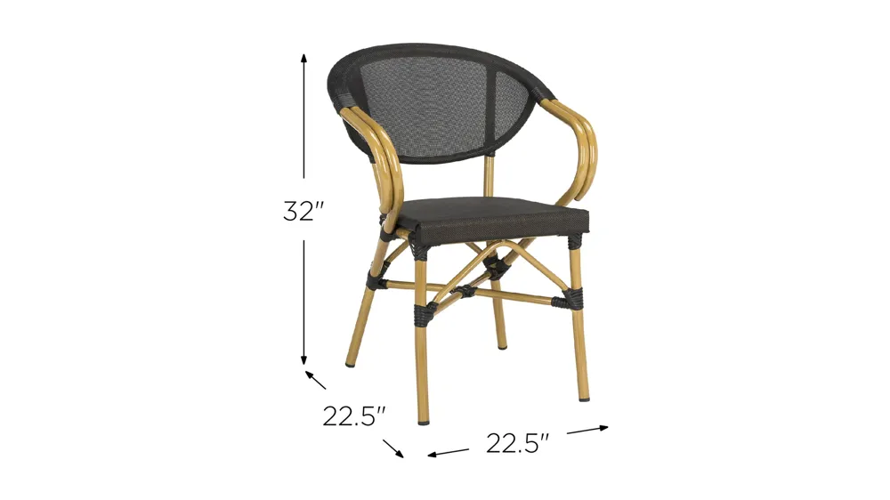 Catryn Outdoor Arm Chair -Set of 2 Dimensions