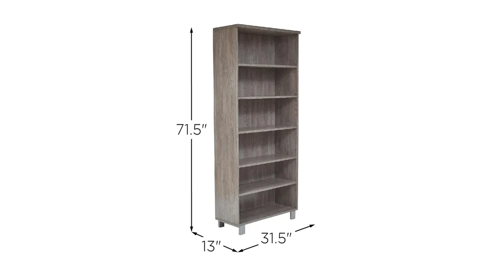 Kristoff 6-Shelf Bookcase Dimensions