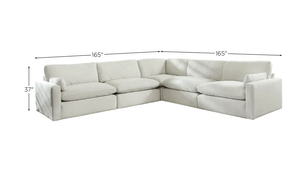 Sophie 5-Piece Sectional Dimensions