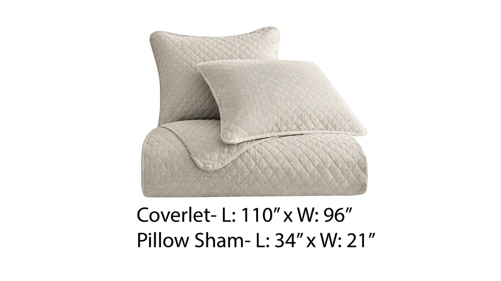Anna Diamond Quilted 3-pc. Coverlet Set Dimensions