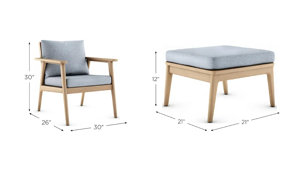 Rhodes Outdoor 4-pc. Seating Set Dimensions