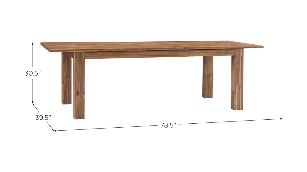 Bedford Butterfly Dining Table with Extension Dimensions